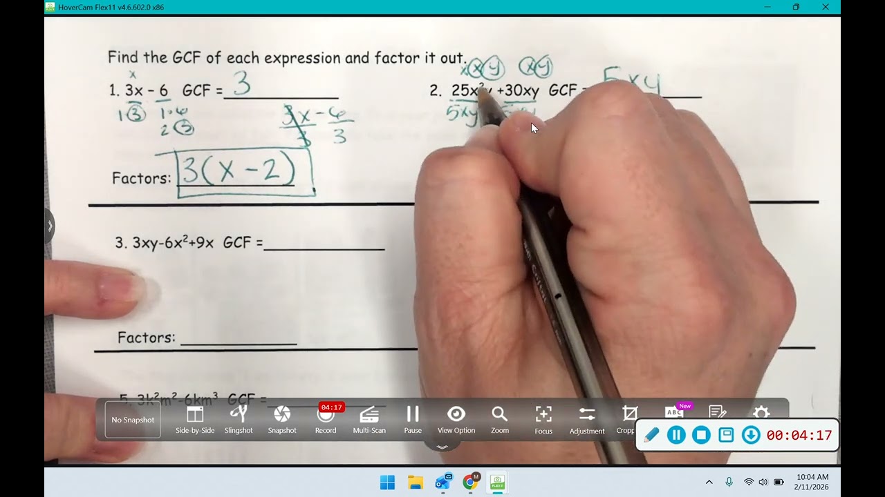 CWHS - Algebra 1 - GCF Notes