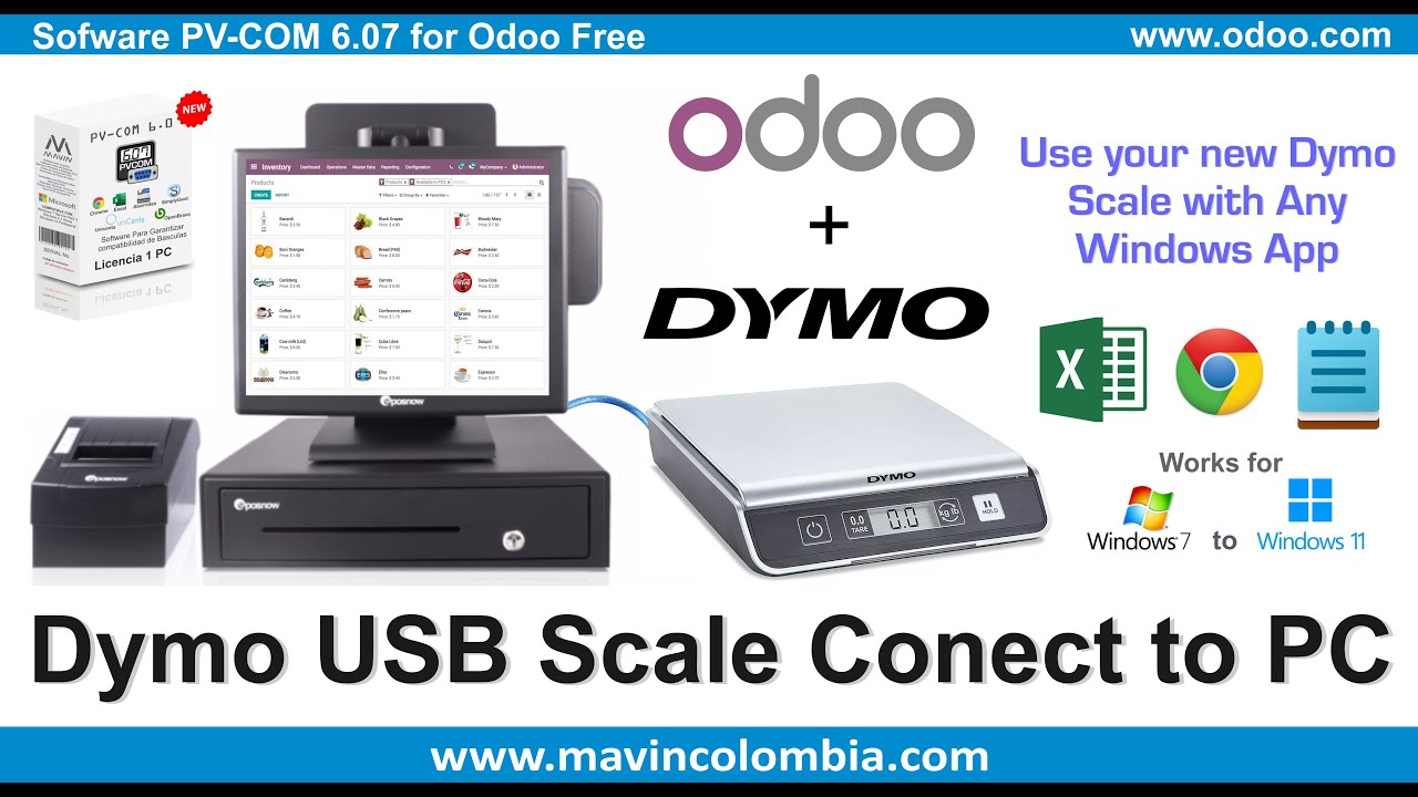 Цифровые почтовые весы DYMO. Инструкция по использованию USB-подключения к Windows, Excel, Блокно...