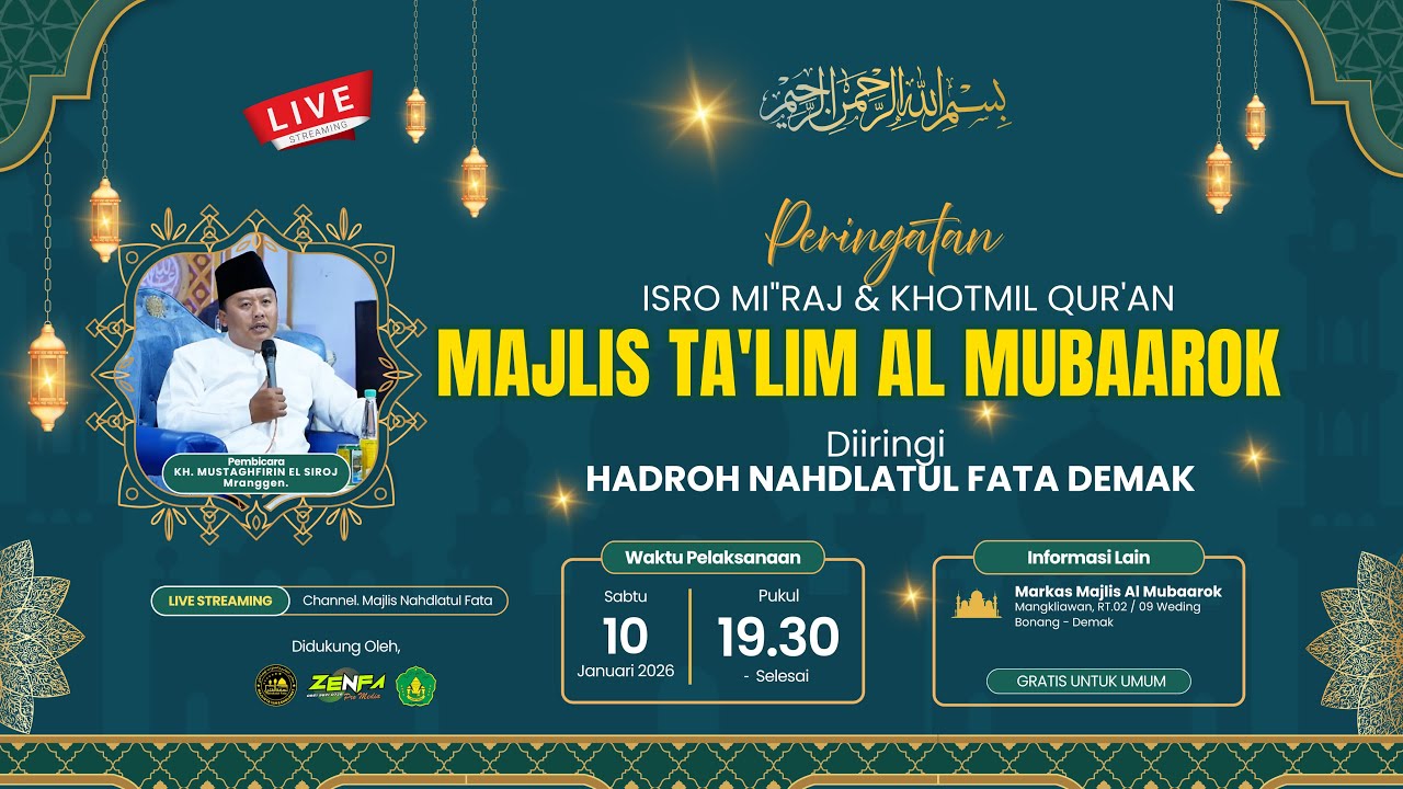 🔴LIVE - PERINGATAN ISRO MI'ROJ & KHOTMIL QUR'AN - MAJLIS AL MUBAAROK MANGKLIAWAN . WEDING . DEMAK
