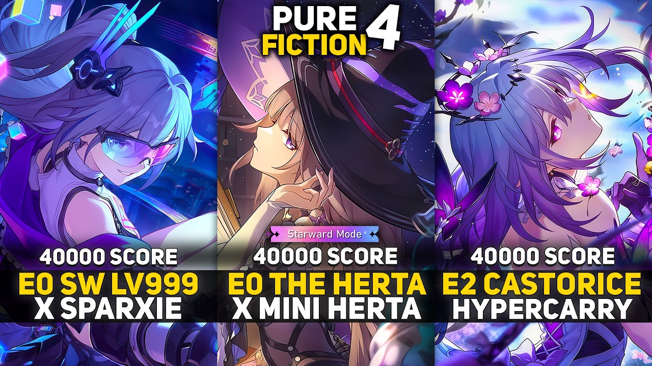 E0 Silver Wolf 999 & E0 The Herta x 4★ Herta & E2 Castorice | Pure Fiction 4 Starward Mode | HSR 4.3