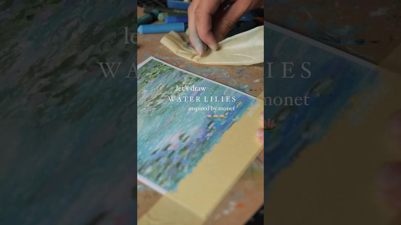 lets draw 🪷water lilies🪷 inspired by monet #oilpastel #waterlilies