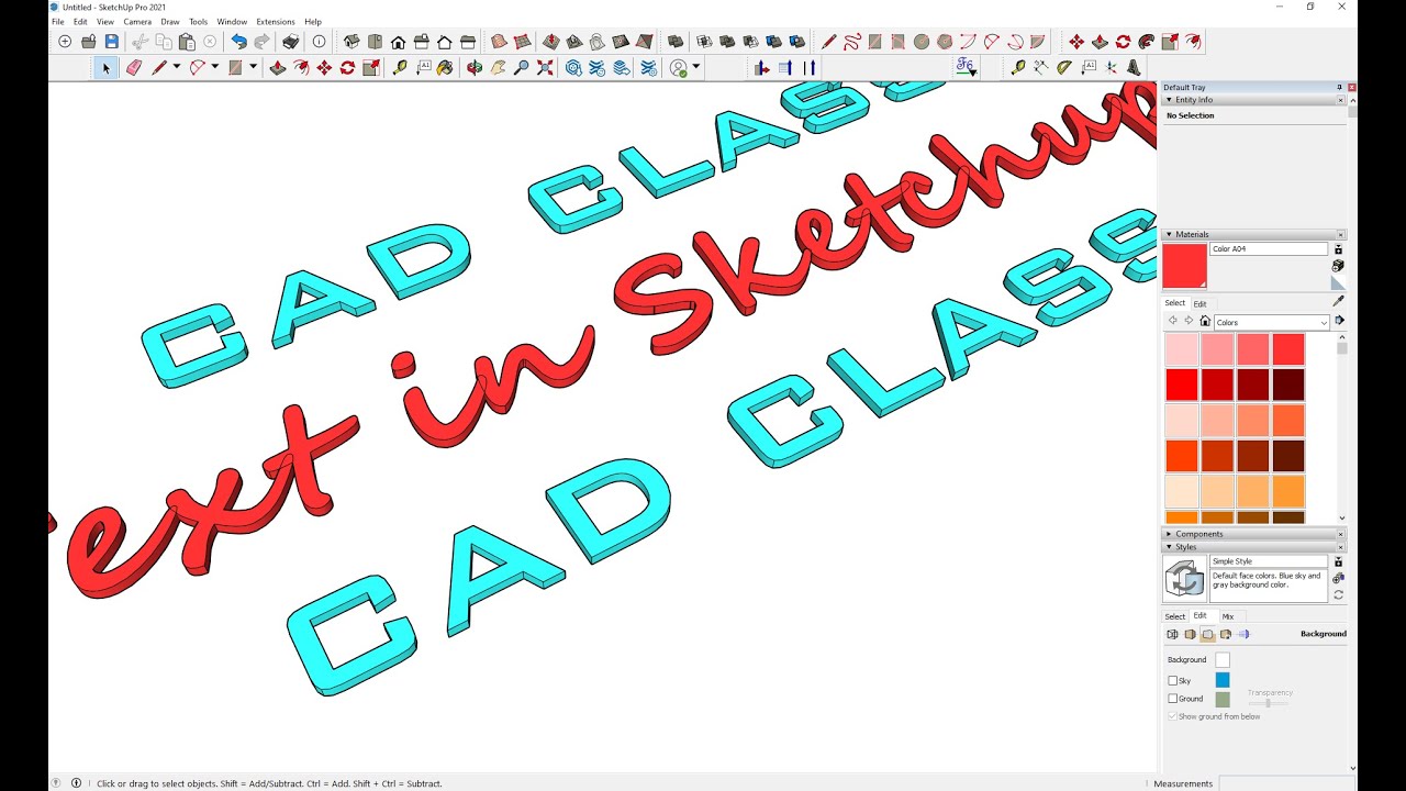 Sketchup text tutorial