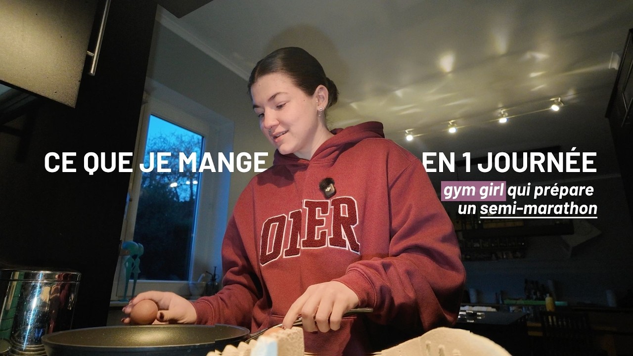 une journée dans l'assiette d'une gym girl qui prépare un semi-marathon