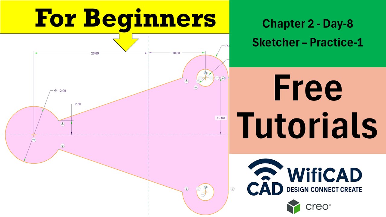 CREO Sketcher Practice 1 | Step-by-Step Tutorial for 