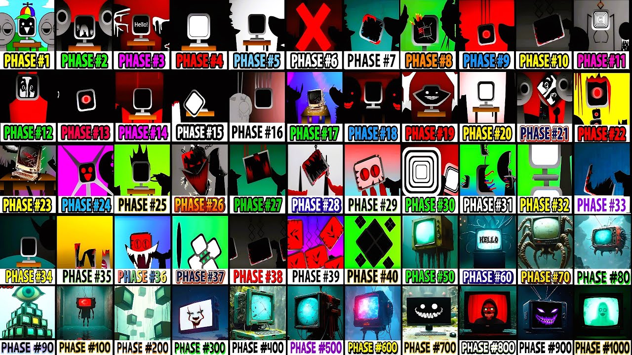 Incredibox Sprunki All Phases: Phase 10 Vs Phase 20 Vs Phase 30 Vs Phase 40 Vs Phase 50