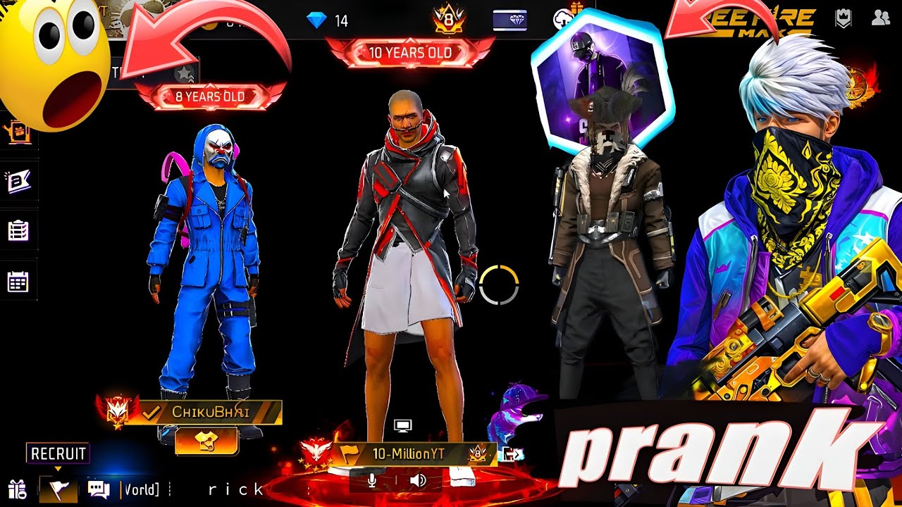 BIGGEST YOUTUBER PRANK WITH HAKSON BHAI, SATVIK & Ajju Bhai 🔥 GARENA FREE FIRE 