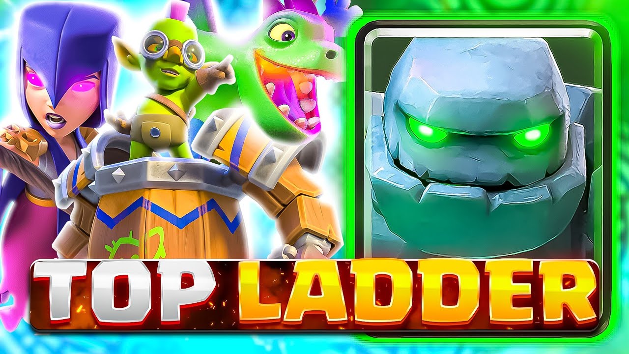 TOP LADDER WITH GOLEM WITCH &ndash; UNSTOPPABLE BROKEN DECK | Clash Royale