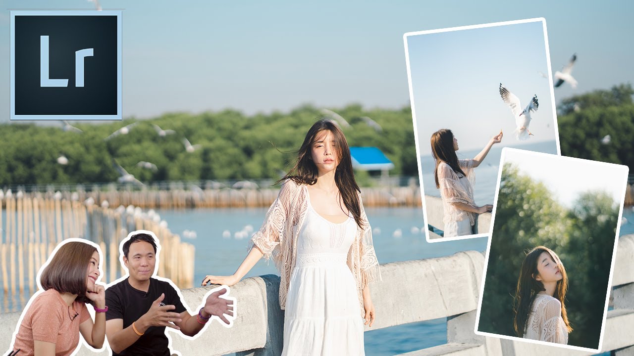 Lightroom โทน ริมไลท์บางปู ให้อาหารนกนางนวล