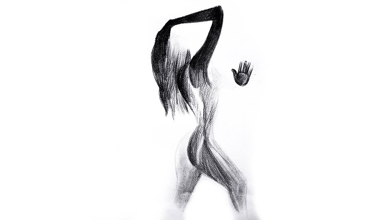Silhouette Drawing | How to Draw a Silhouette of a Girl  | Pencil Silhouette Drawing