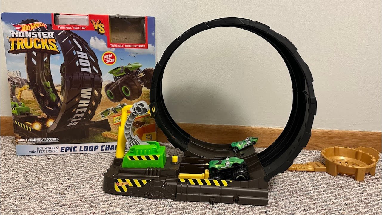 Hot Wheels Monster Trucks Epic Loop Challenge — распаковка, демонстрация и обзор
