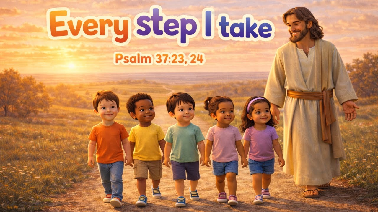 Bible Sing-Along Song for Kids | Every Step I Take 👣- Psalm 37:23–24 | Lyric Lambs