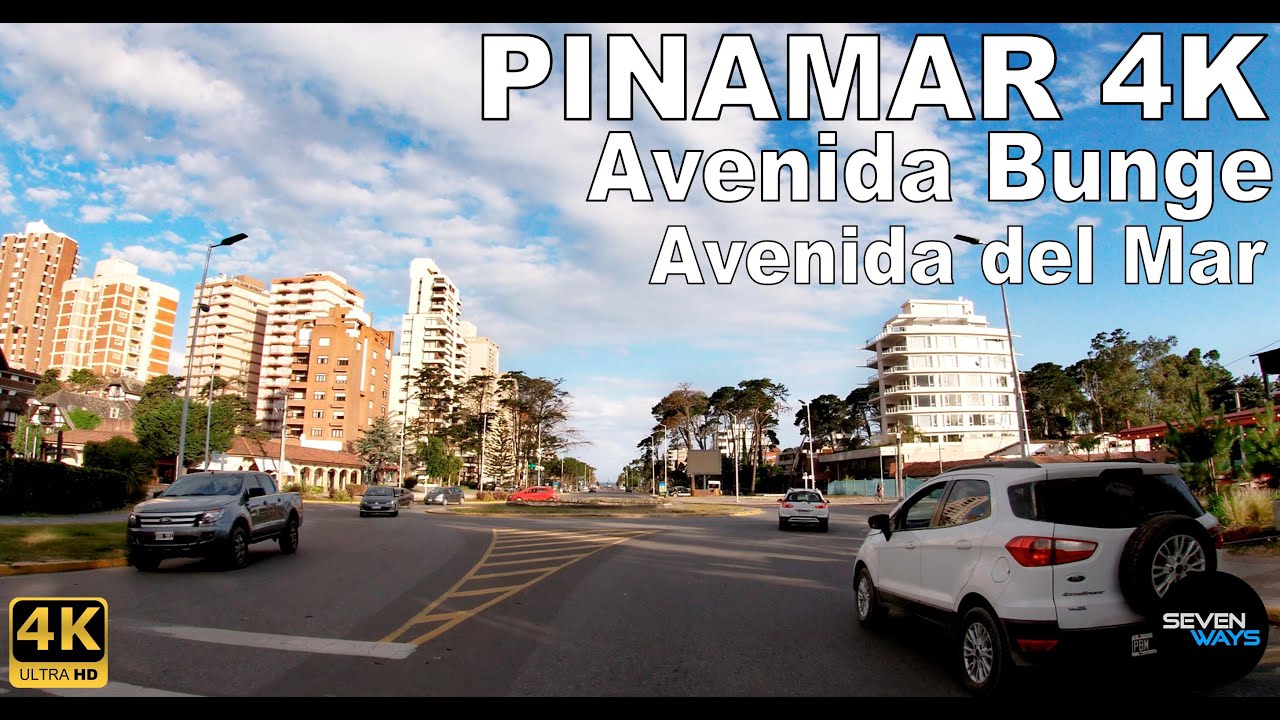 [4K] PINAMAR - AVENIDA BUNGE / AVENIDA DEL MAR (Recorrida por la Ciudad) - (1/2)