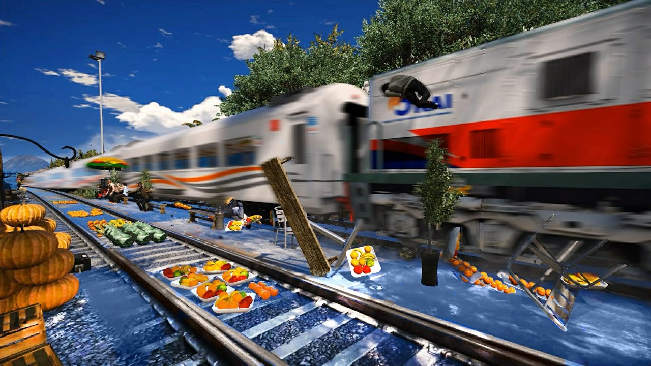HIGH SPEED TRAIN PASSING MARKET | Detik-detik Pasar TERSAMBAR KERETA - Part 1