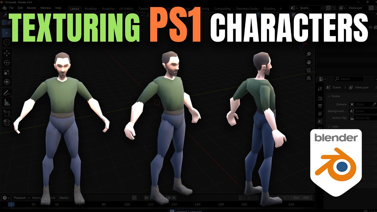 Учебник Blender: Рисование текстур для персонажей PS1 (для новичков)