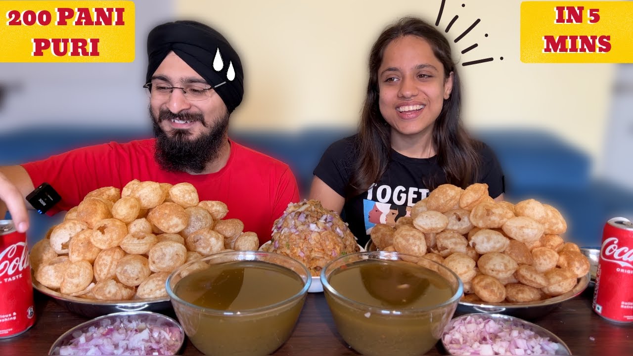 Golgappa Eating Challenge - 200 Pani Puri in 5 Minutes! | ASMR 😍 | So Saute