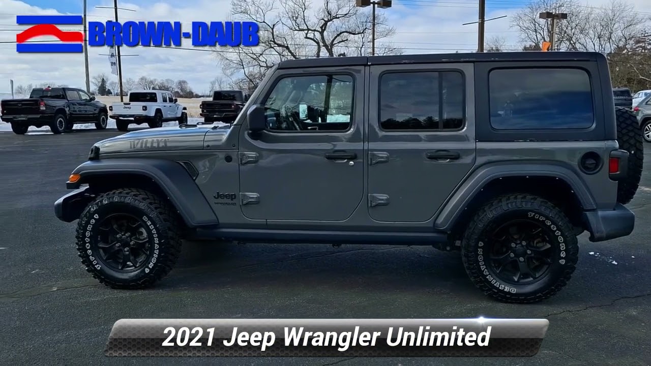 Certified 2021 Jeep Wrangler Unlimited Willys 4x4, Easton, PA 7656P