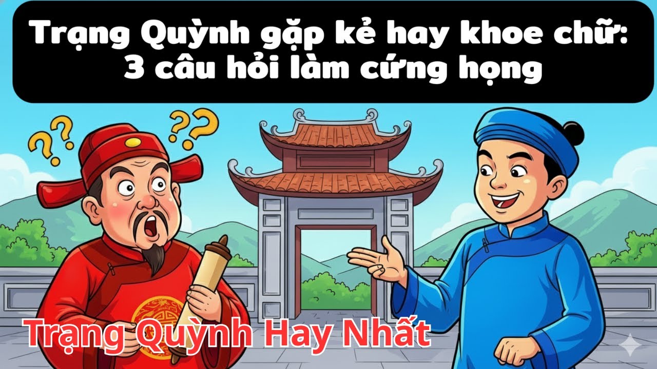 Trạng Quỳnh gặp kẻ hay khoe chữ: 3 câu hỏi làm cứng họng | Truyện dân gian Việt Nam