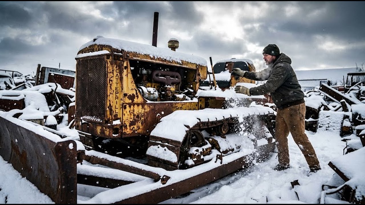 Abandoned in a Frozen Junkyard for Decades — Complete Restoration of a 1947 Caterpillar D2 Diesel
