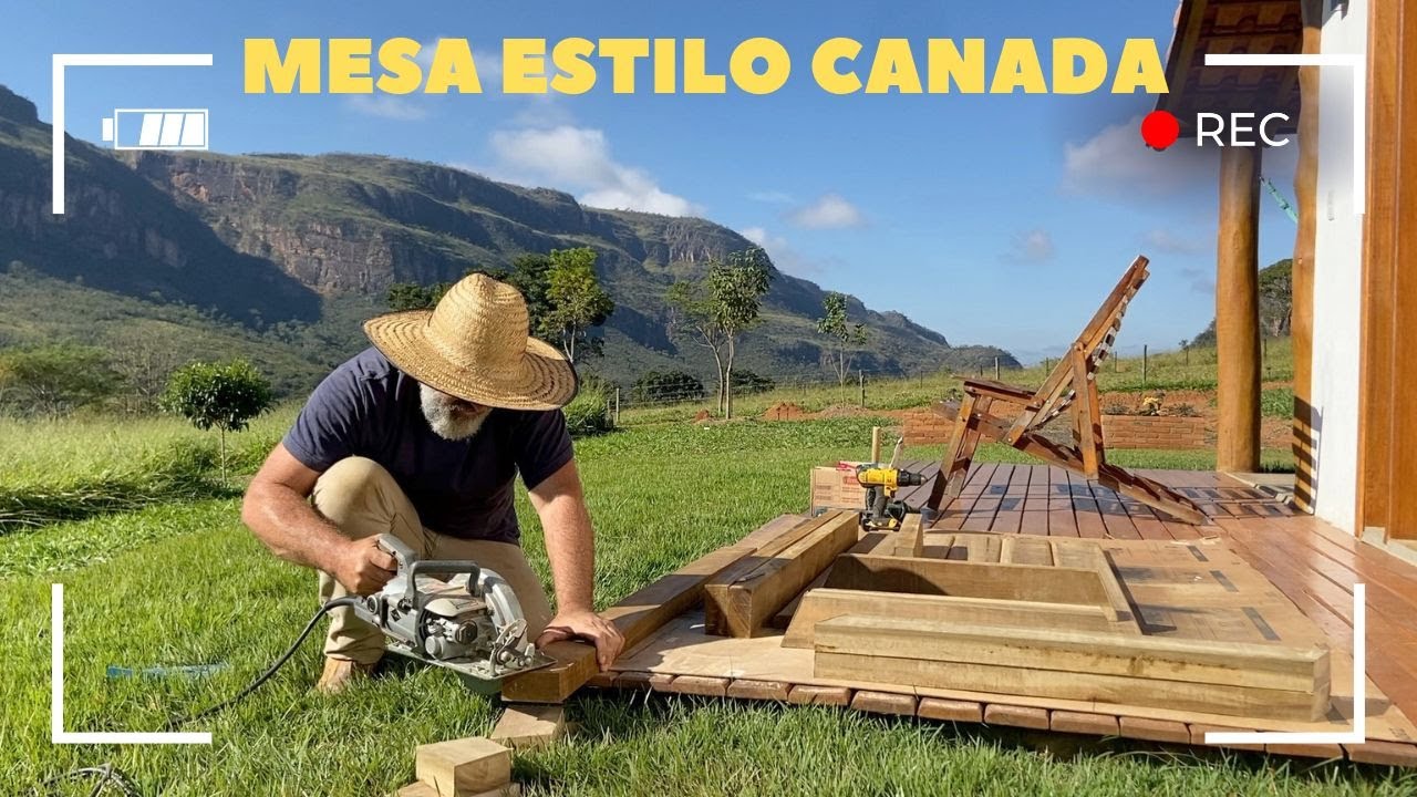 COMO FAZER UMA MESA DE MADEIRA PARA JARDIM / How to make a picnic table for the garden