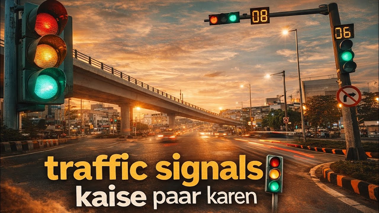 Traffic Signals 🚦 Kaise paar karein | How to cross a traffic signal 🚥 | thesharvnride #vlogger 