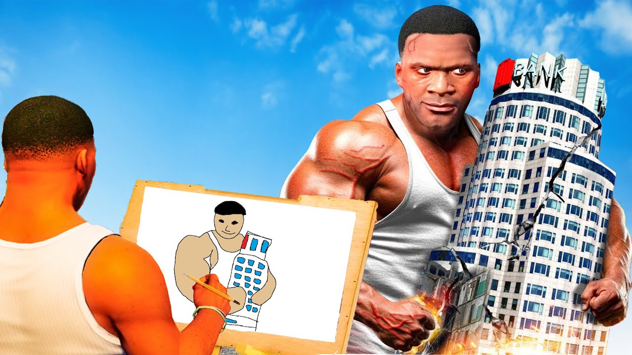 ФРАНКЛИН СУРЕТ САЛЫП ӨЗІН ГИГАНТ ҚЫЛДЫ (GTA V)