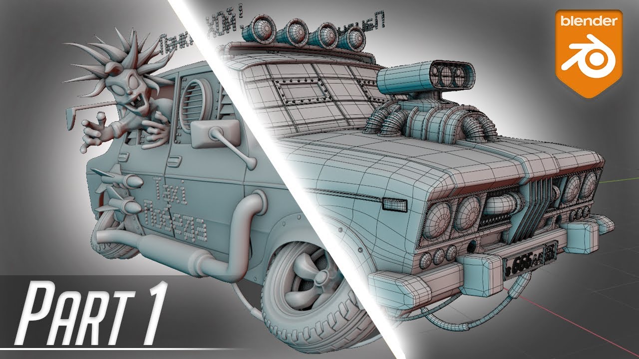 Car 3D Modeling Part 1 | Retro Futurism - Timelapse Blender 3D