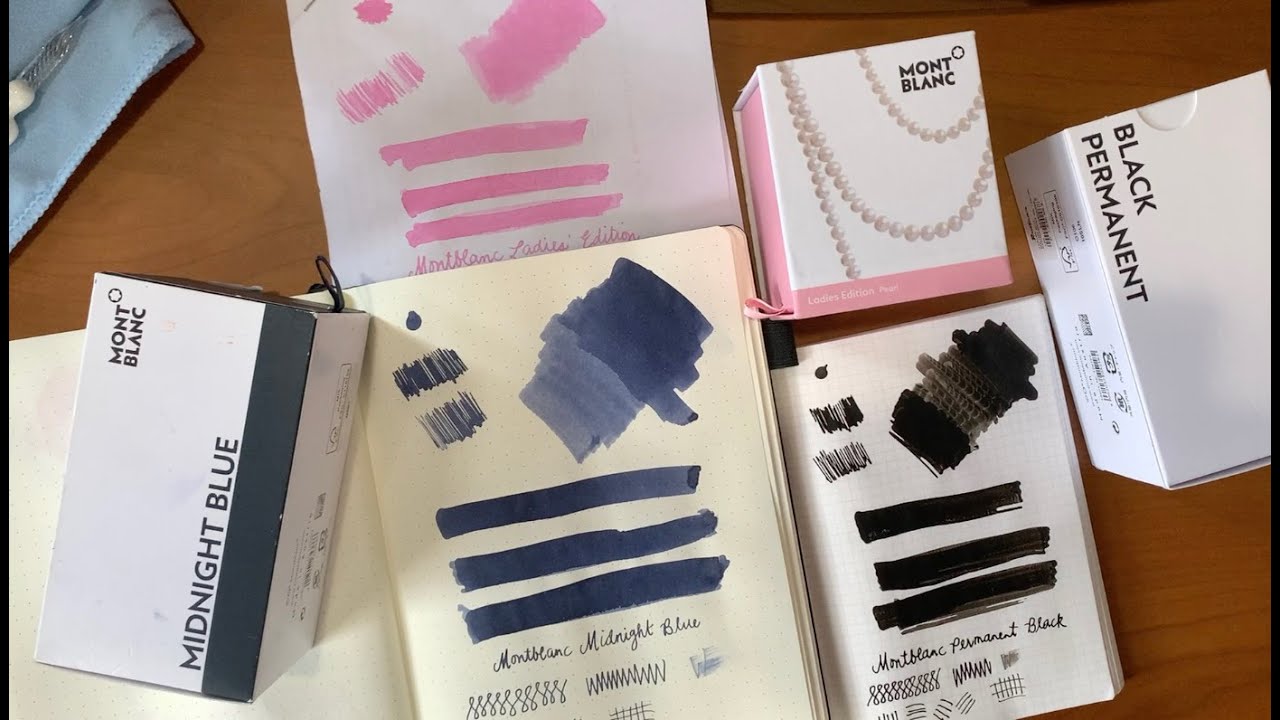 🥰 Let's INKsplore 🥰 Montblanc Ink | Ladies Edition Pearl 🌸 | Midnight Blue 🌃 | Permanent Black 🖤