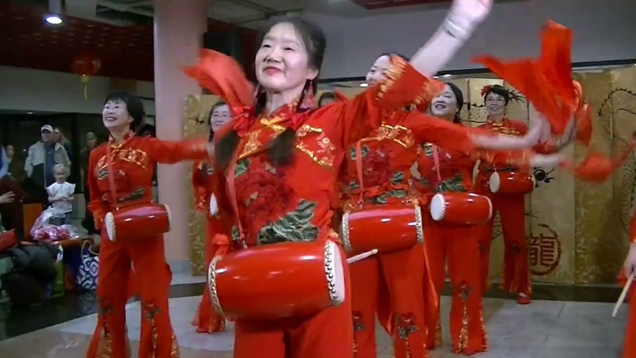 Ladies of Glory Drum Team Dance at Asia Plaza Lunar New Year