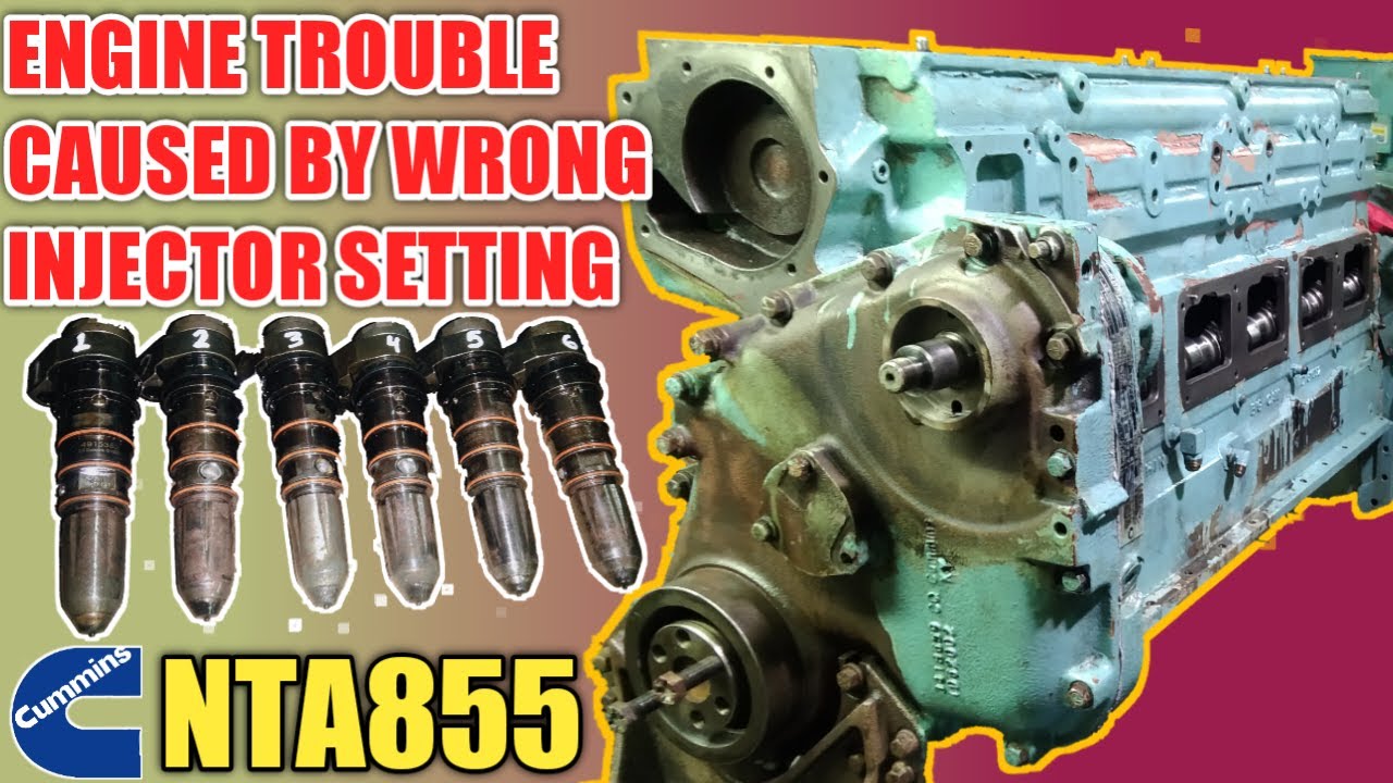 Engine Trouble caused by wrong injector setting Cummins NTA855 #cummins