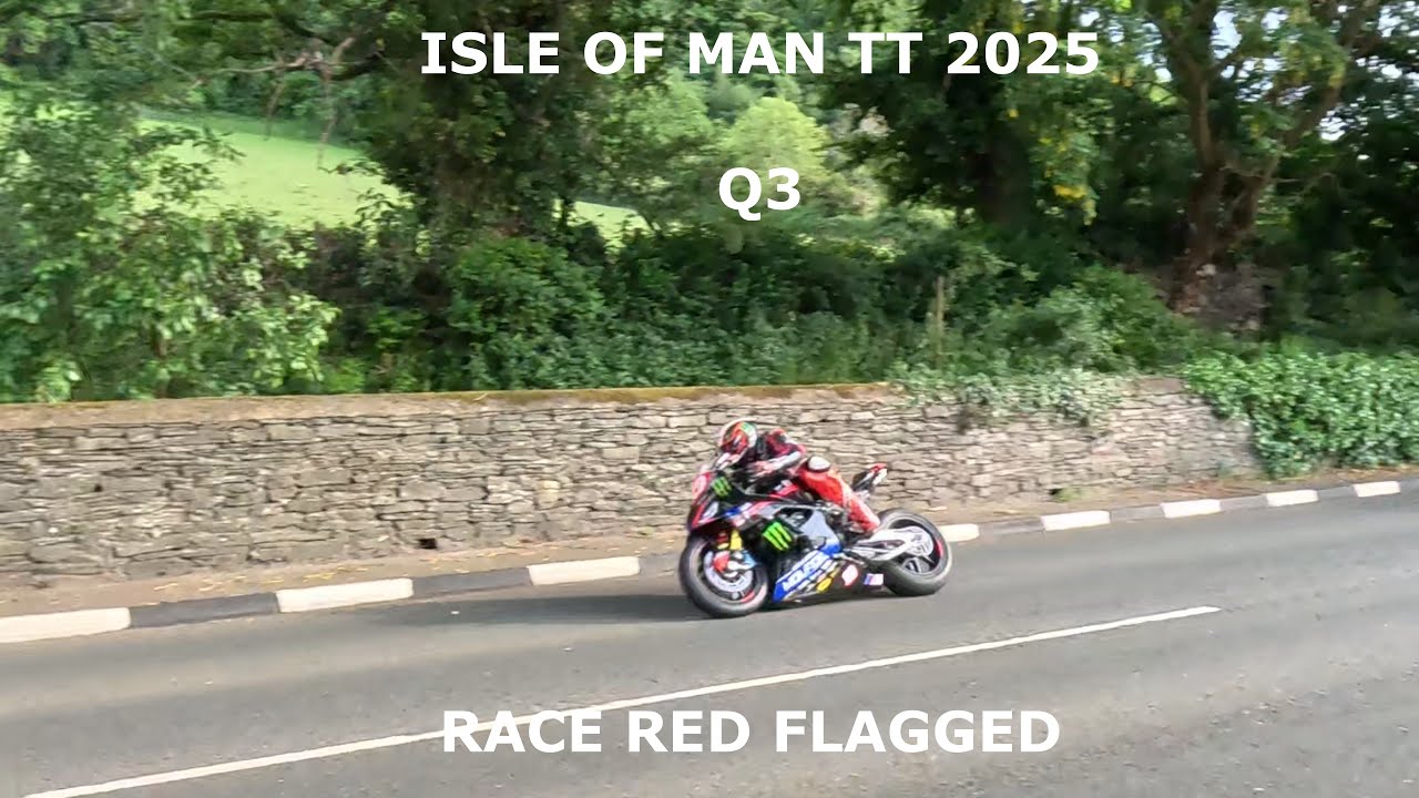 ISLE OF MAN TT 2025 - Q3 - HICKMAN CRASHES AT KERROMOAR - RACE RED FLAGGED - in 4K
