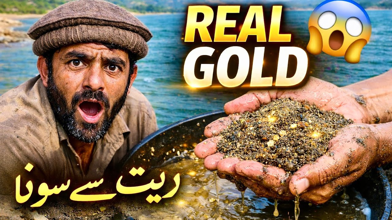 Finding Gold in Indus River Sand | Poor Man’s Gold Hunt دریائے سندھ سے سونا نکالنا 