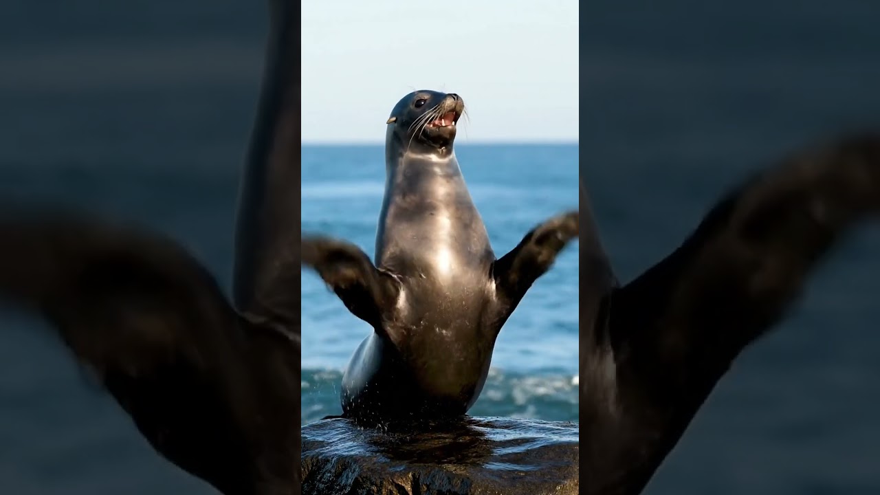 Seal claps its flippers together happily