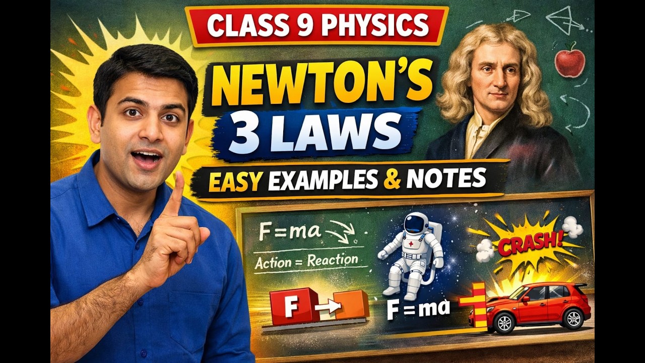 #Class 9 Physics – Force & Newton’s 3 Laws | Easy Notes + Examples” #