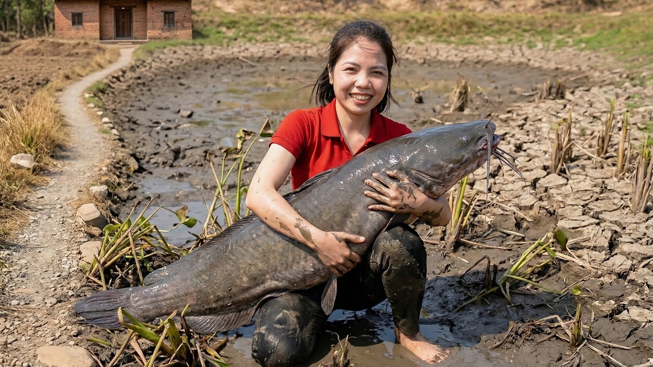 Harvesting 1000+kg of Catfish from the Forest | Massive Wild Fish Harvest to Market | Hana Market