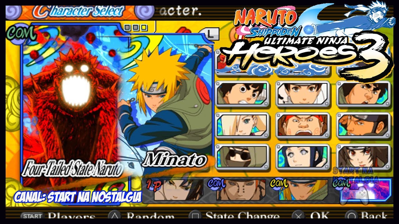 Naruto Shippuden Ultimate Ninja HEROES 3  - LISTA TODOS PERSONAGENS / ALL CHARACTERS + INTRO