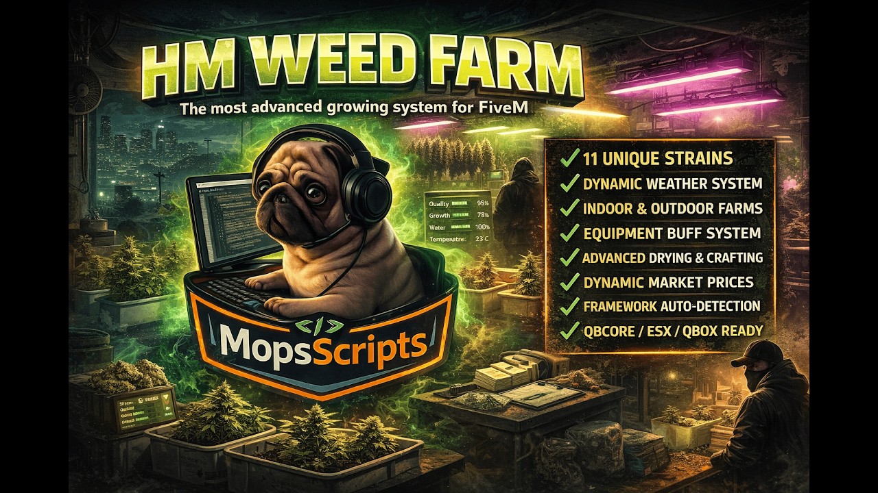 FiveM Best Weed Growing Script [ESX/QB/QBox/Ox] | MopsScripts