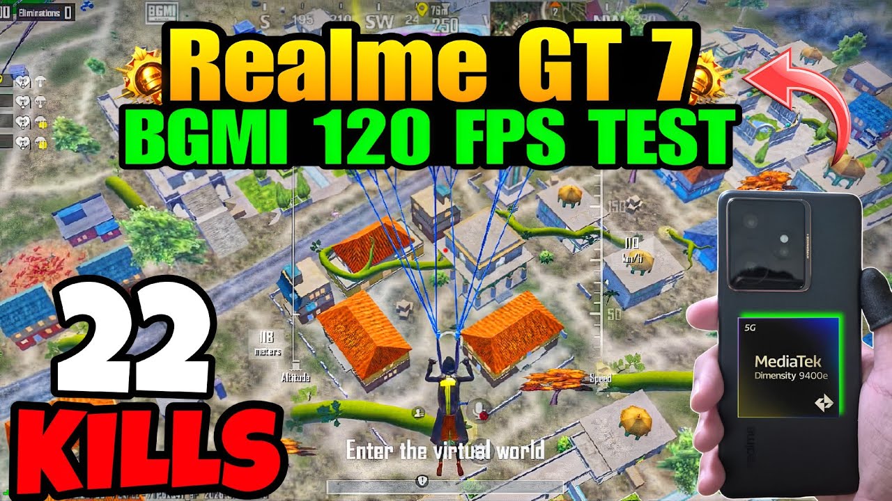 Realme GT 7 BGMI 120FPS 😈 No Lag 4-Finger Gyro | 22 Kills