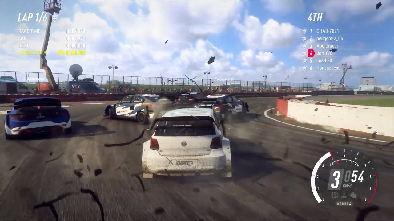 DiRT Rally 2.0 - Online Rallycross at Silverstone (Semi-Final / VW Polo RX / gameplay)