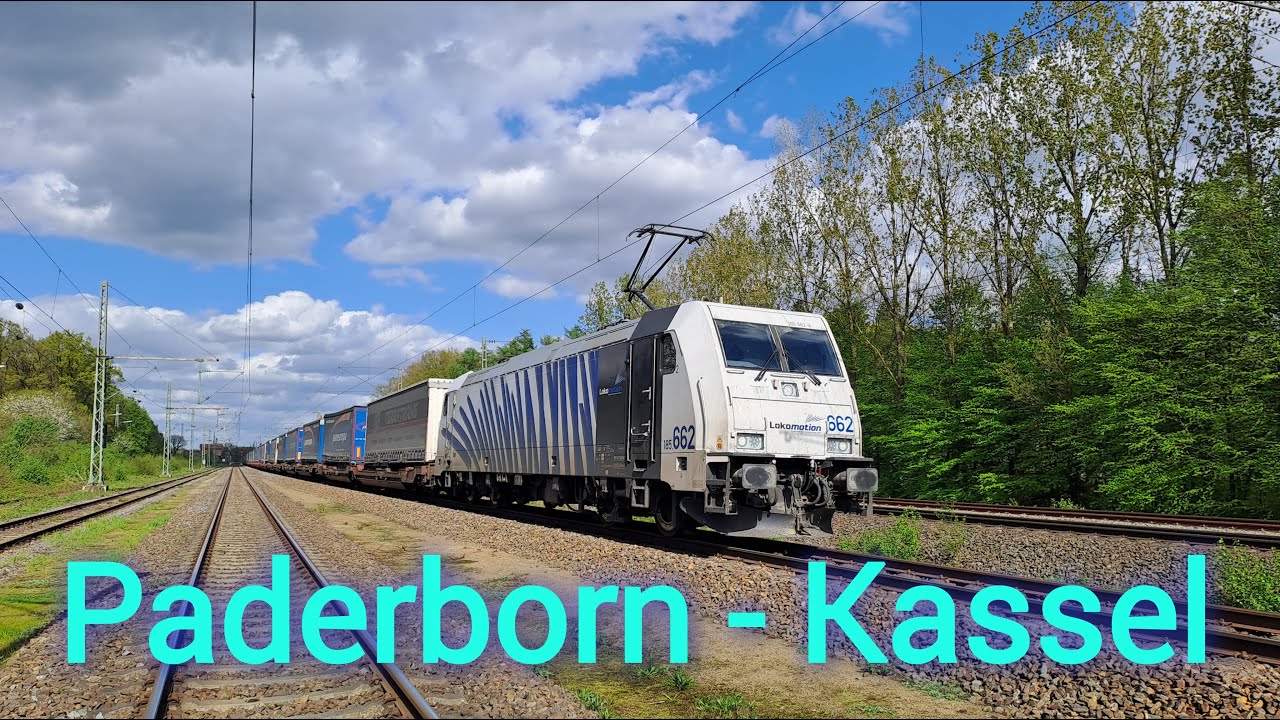 Führerstandsmitfahrt Paderborn Gbf - Kassel Rbf mit dem Paneuropa Terratrans auf Umleitung