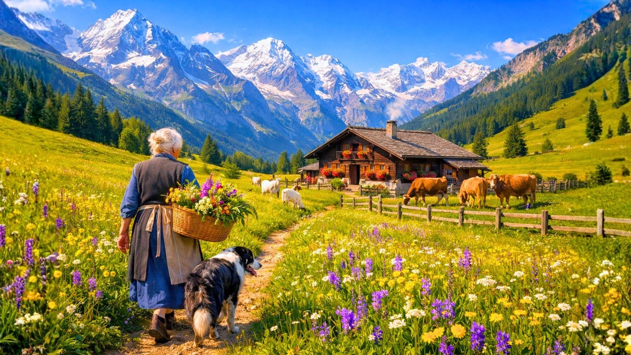 Harvesting Wild Mountain Herbs for Tea | Alpine Slow Living | No Talking