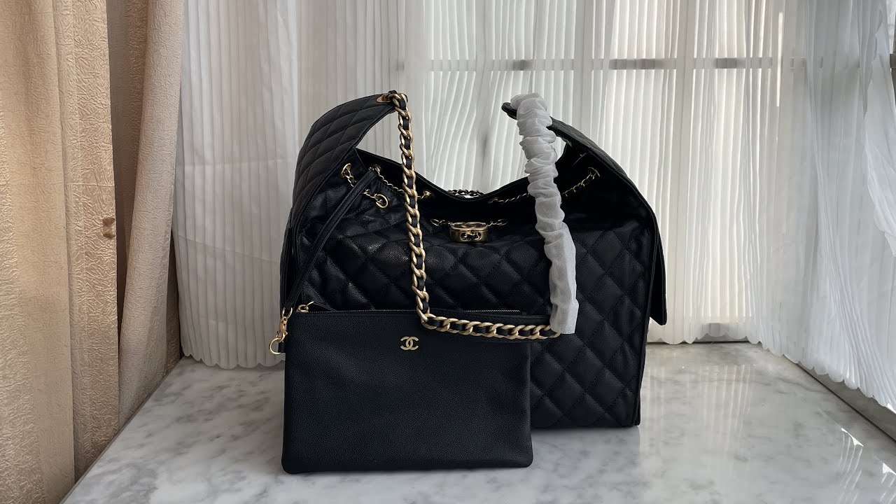 Chanel 25 Large Handbag Black Review #bag #review #unboxing