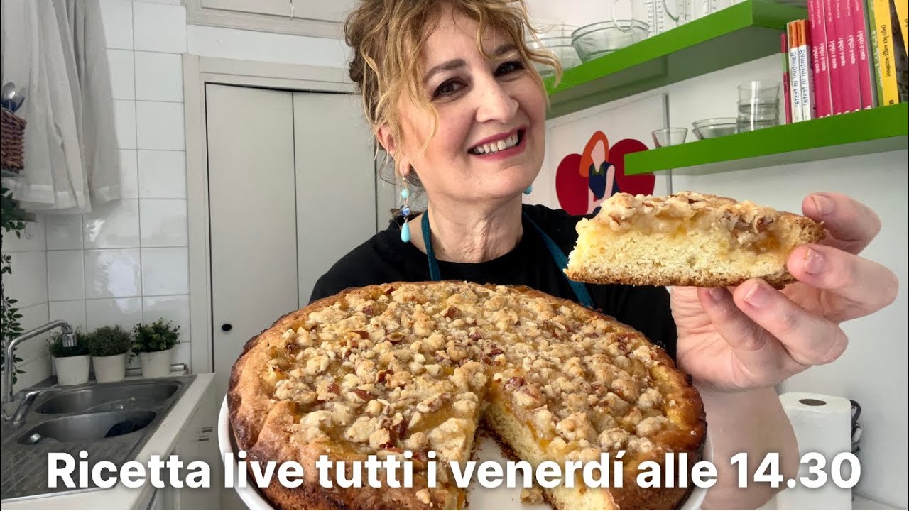 Si prepara con un cucchiaio 🍑  Crostatona alle pesche 🍑