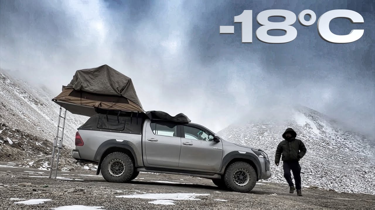 -18°C Solo Night Camping Gone Wrong | Changla Pass | Toyota Hilux | Ladakh 2023 EP10