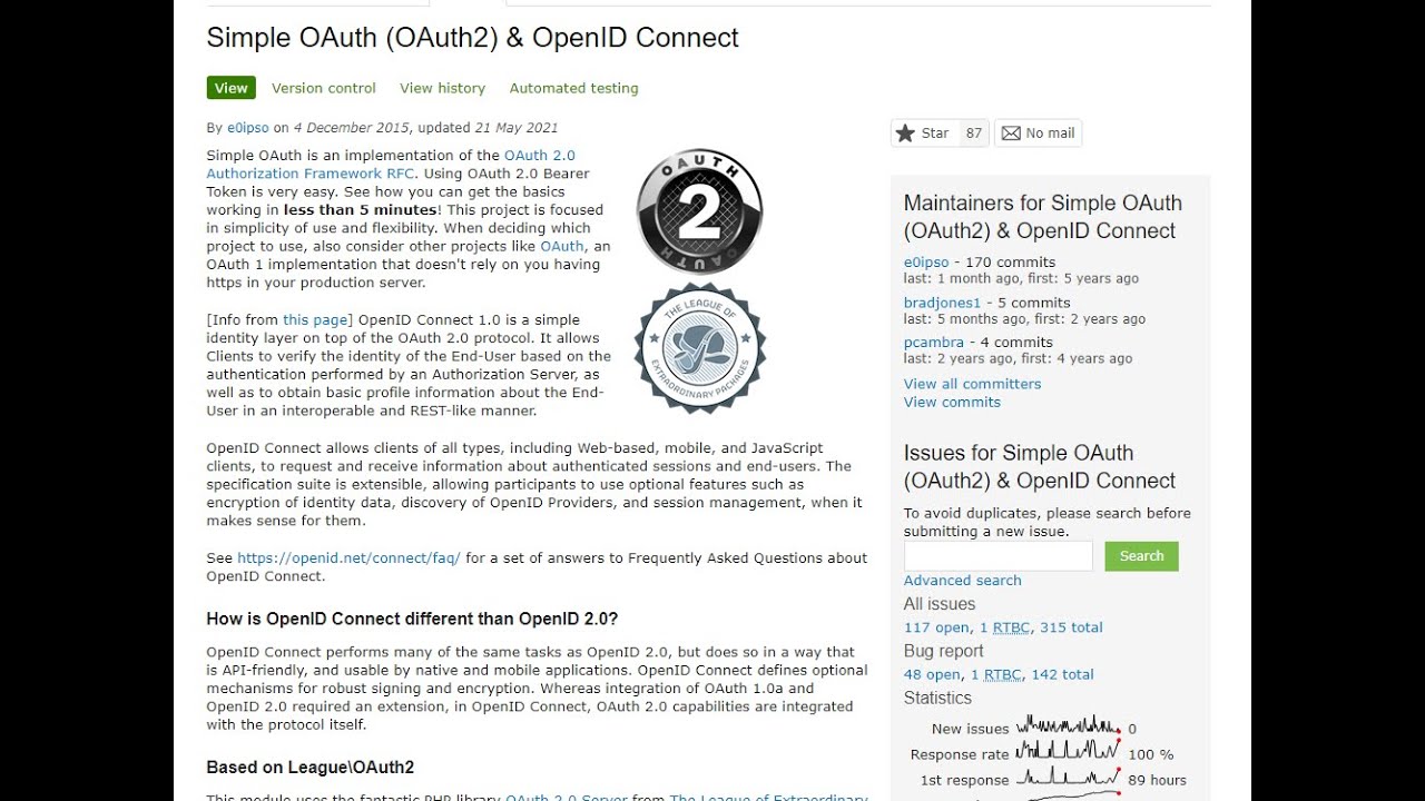 Install module Simple OAuth (OAuth2) in drupal 8