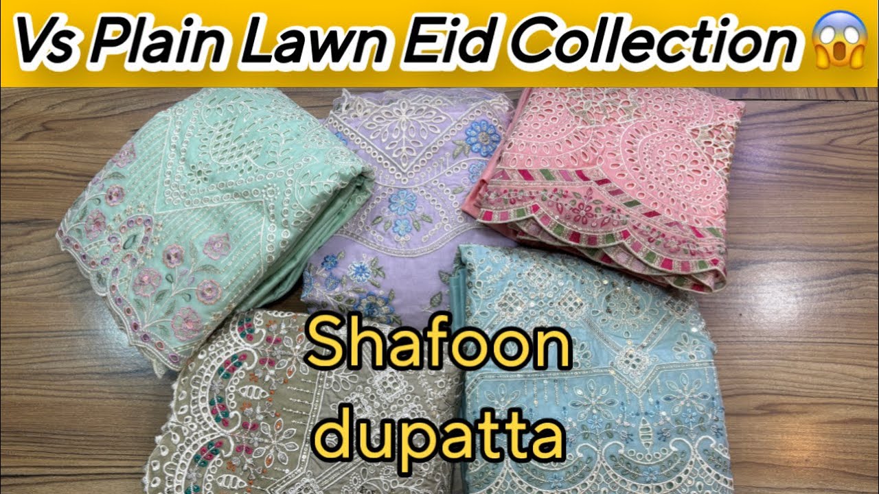 Vs Branded Chikankari Plain Lawn Eid Collection | Shapon Jaal Cutwork Dupatta | Latest Designs