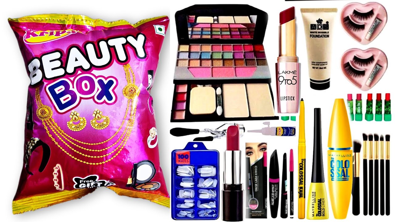 Omg Got 2 Matte Lipsticks, Nailpaint, Powder, Nail Kit inside Makeupbox snacks | Free Gifts Inside