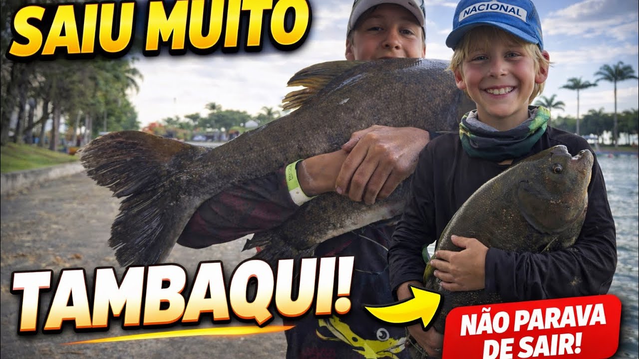 PESCARIA NO Parque Maeda 🎣 | Saiu MUITO TAMBAQUI!