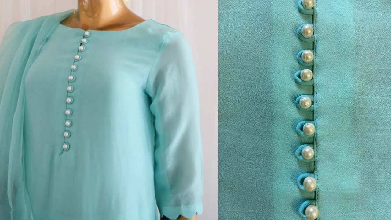Beautiful boat neck design with Dori loops cutting and stitching @stylewithus