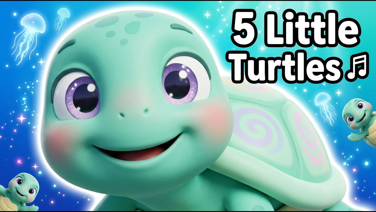Five Little Turtles 🐢 | Ocean Counting Song for Kids