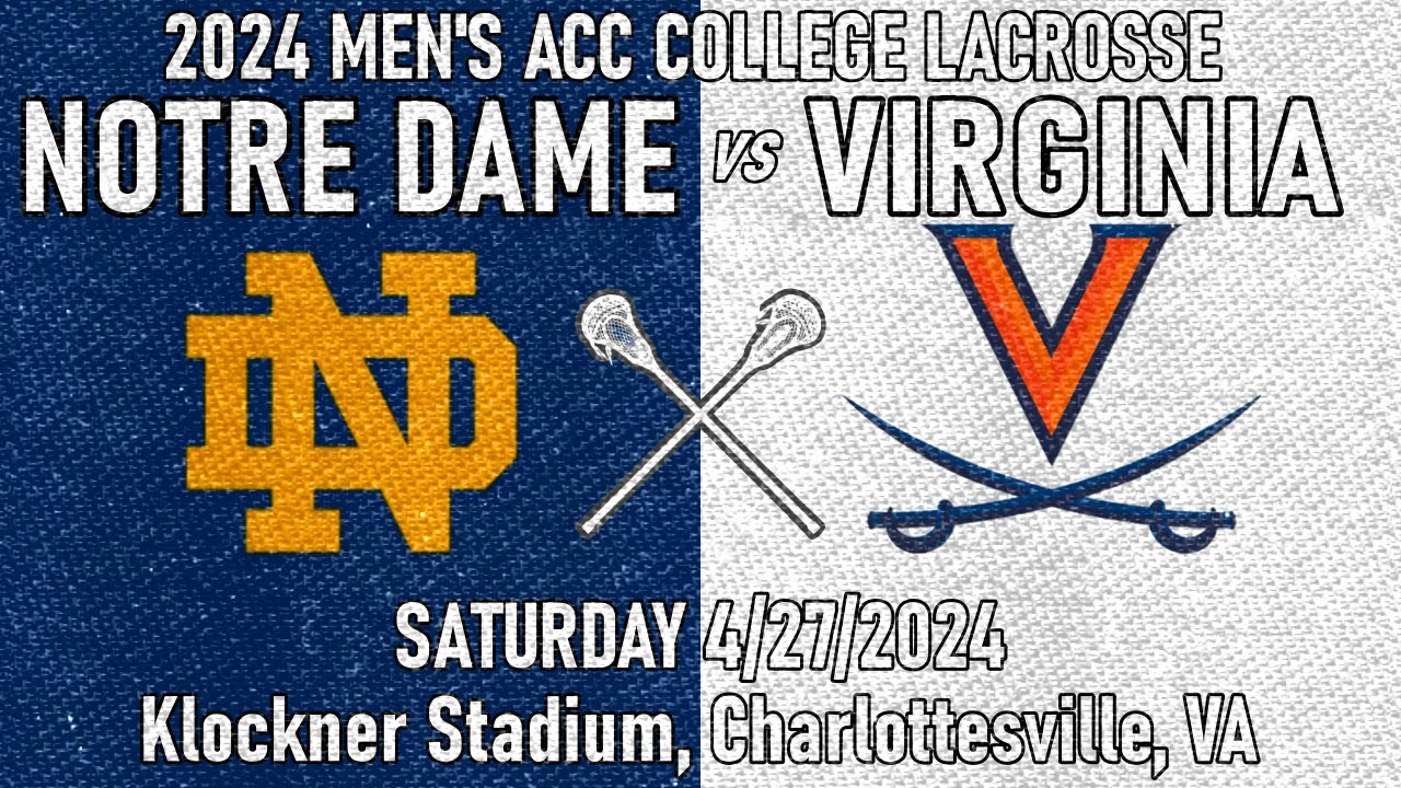 2024 Lacrosse Notre Dame vs Virginia (Full Game-HD) 4/27/24 Men’s College Lacrosse